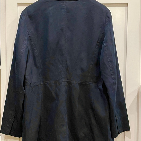 Coldwater Creek Navy Blue lined blazer, knee high, size 14 - Picture 2 of 5